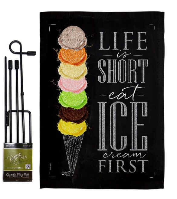 Eat Ice Cream First - Vegetable Food Vertical Impressions Decorative Flags HG137279 Made In USA - Image 4