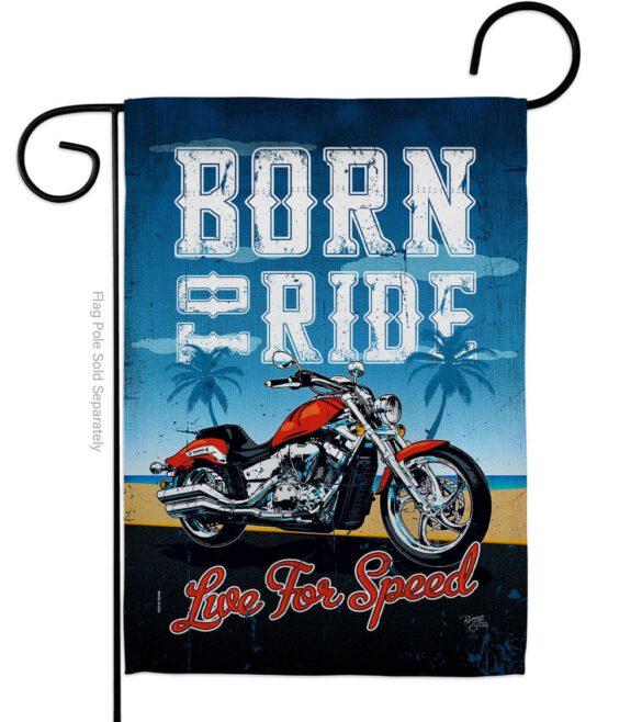 Born To Ride - Vehicle Interests Vertical Impressions Decorative Flags HG115181 Made In USA