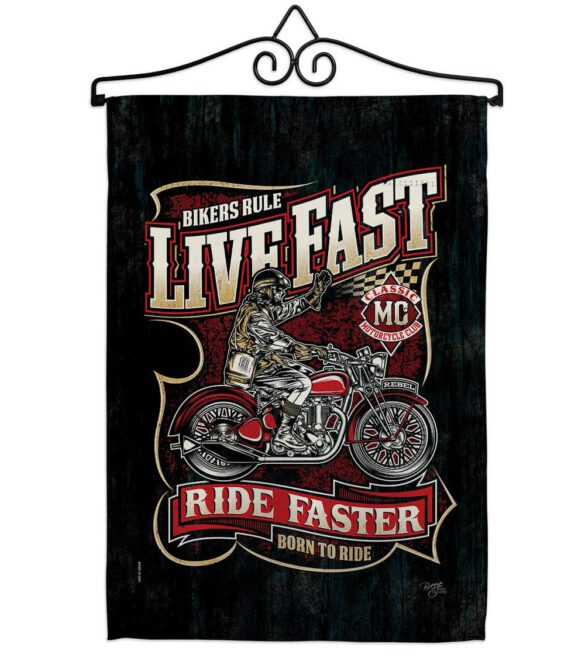 Bikers Rule - Vehicle Interests Vertical Impressions Decorative Flags HG115258 Made In USA - Image 7