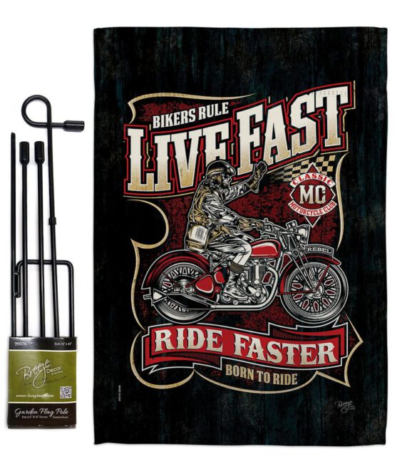 Bikers Rule - Vehicle Interests Vertical Impressions Decorative Flags HG115258 Made In USA - Image 4