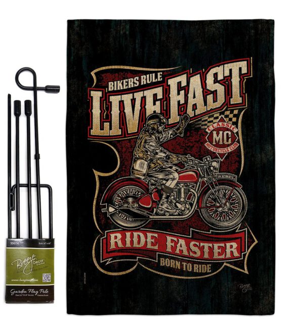 Bikers Rule - Vehicle Interests Vertical Impressions Decorative Flags HG115258 Made In USA - Image 14