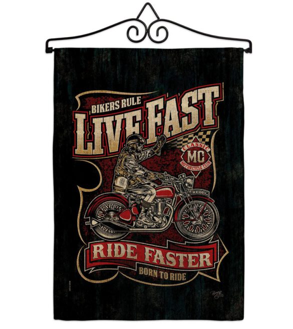 Bikers Rule - Vehicle Interests Vertical Impressions Decorative Flags HG115258 Made In USA - Image 17
