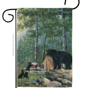 Bears Campsite - Wildlife Nature Vertical Impressions Decorative Flags HG110044 Made In USA