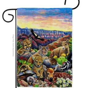 Canyon Friends - Wildlife Nature Vertical Impressions Decorative Flags HG110064 Made In USA