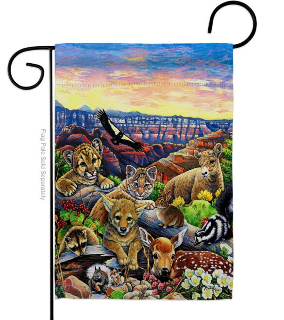 Canyon Friends - Wildlife Nature Vertical Impressions Decorative Flags HG110064 Made In USA