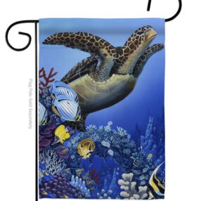 Flight of the Sea Turtle - Wildlife Nature Vertical Impressions Decorative Flags HG110067 Made In USA