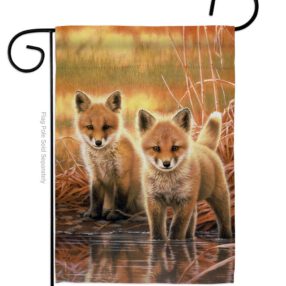 Foxes - Wildlife Nature Vertical Impressions Decorative Flags HG110086 Made In USA