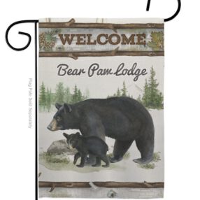 Bear Paw Lodge - Wildlife Nature Vertical Impressions Decorative Flags HG110103 Made In USA