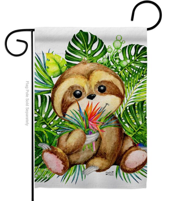 Baby Sloth - Wildlife Nature Vertical Impressions Decorative Flags HG137599 Made In USA - Image 2