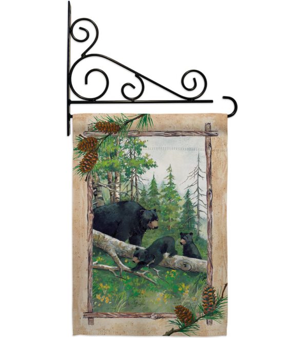 Black Bear & Cubs - Wildlife Nature Vertical Impressions Decorative Flags HG110043 Made In USA - Image 11