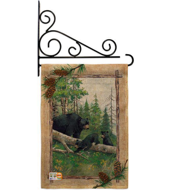 Black Bear & Cubs - Wildlife Nature Vertical Impressions Decorative Flags HG110043 Made In USA - Image 12