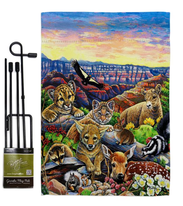 Canyon Friends - Wildlife Nature Vertical Impressions Decorative Flags HG110064 Made In USA - Image 4