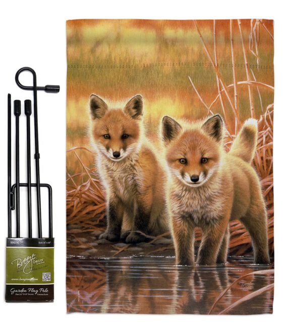 Foxes - Wildlife Nature Vertical Impressions Decorative Flags HG110086 Made In USA - Image 4