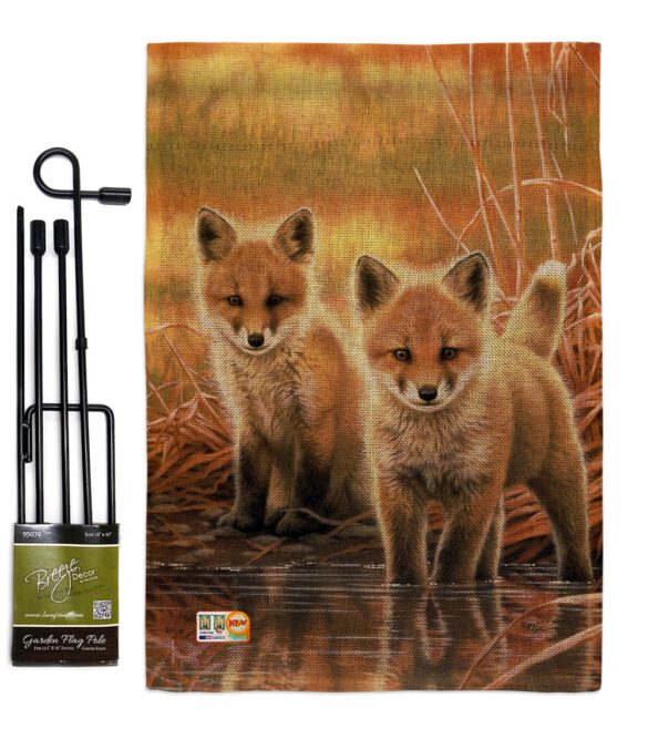 Foxes - Wildlife Nature Vertical Impressions Decorative Flags HG110086 Made In USA - Image 9