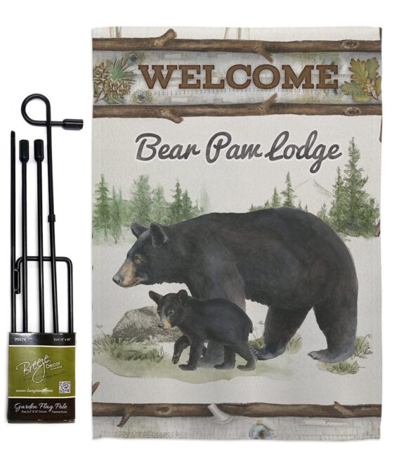 Bear Paw Lodge - Wildlife Nature Vertical Impressions Decorative Flags HG110103 Made In USA - Image 4