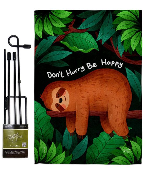 Don't Hurry - Wildlife Nature Vertical Impressions Decorative Flags HG130309 Made In USA - Image 4