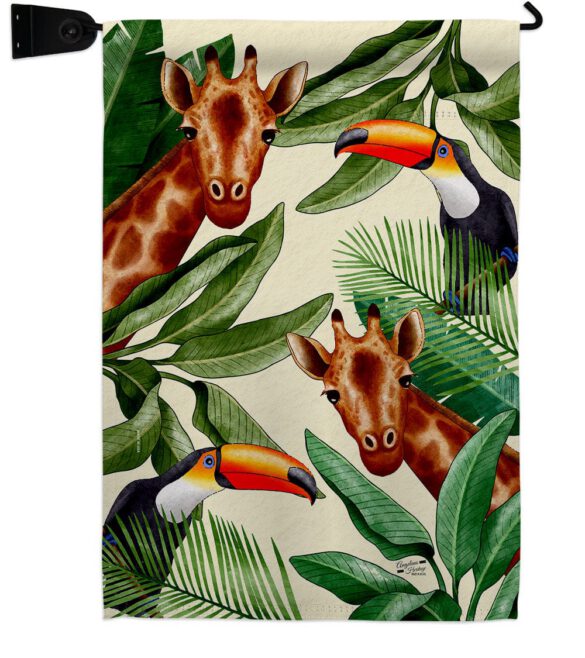 Giraffe & Toucan - Wildlife Nature Vertical Impressions Decorative Flags HG137579 Made In USA - Image 9