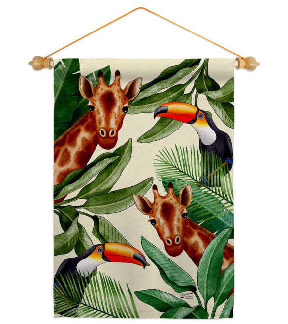 Giraffe & Toucan - Wildlife Nature Vertical Impressions Decorative Flags HG137579 Made In USA - Image 10