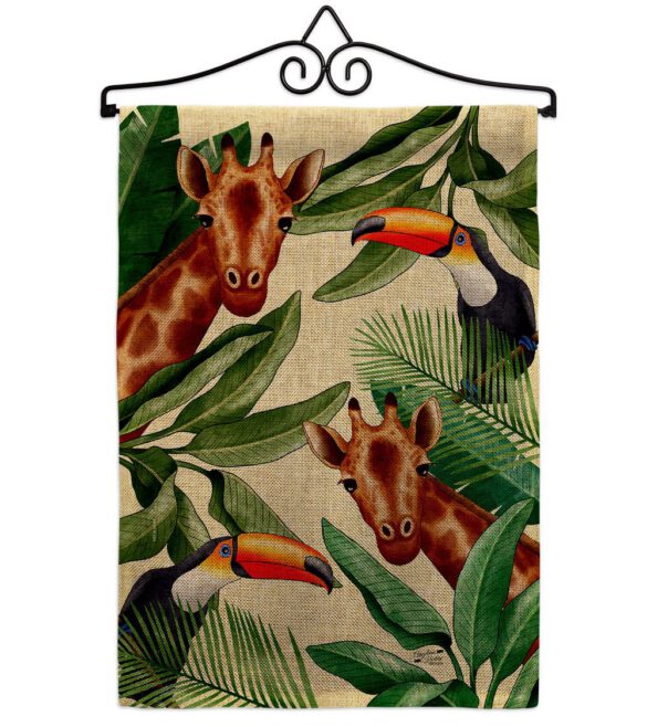 Giraffe & Toucan - Wildlife Nature Vertical Impressions Decorative Flags HG137579 Made In USA - Image 19
