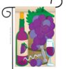 Grape - Wine Happy Hour & Drinks Vertical Applique Decorative Flags HG117010