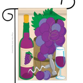 Grape - Wine Happy Hour & Drinks Vertical Applique Decorative Flags HG117010