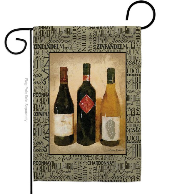 3 Wine Bottles - Wine Happy Hour & Drinks Vertical Impressions Decorative Flags HG117043 Made In USA - Image 2