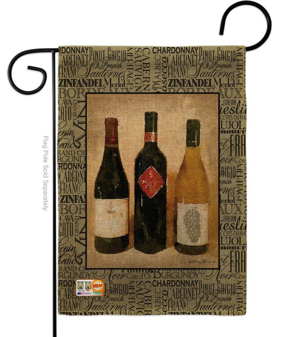 3 Wine Bottles - Wine Happy Hour & Drinks Vertical Impressions Decorative Flags HG117043 Made In USA - Image 9