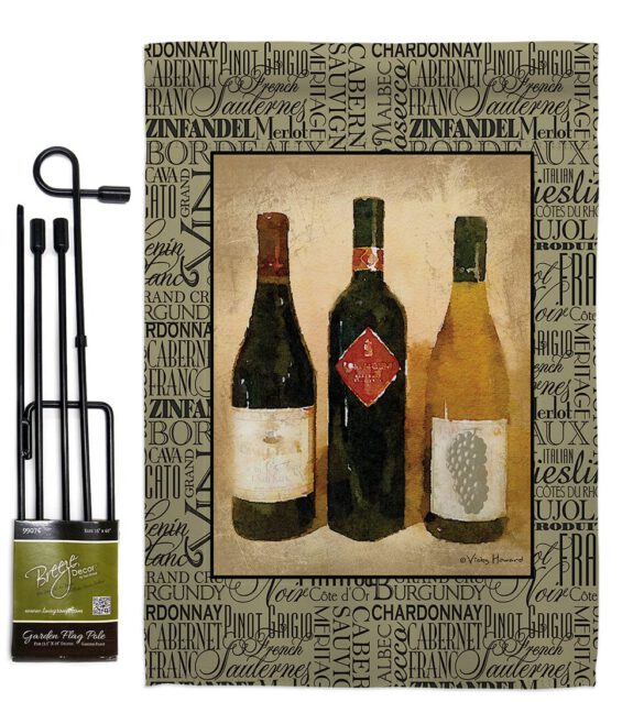 3 Wine Bottles - Wine Happy Hour & Drinks Vertical Impressions Decorative Flags HG117043 Made In USA - Image 5