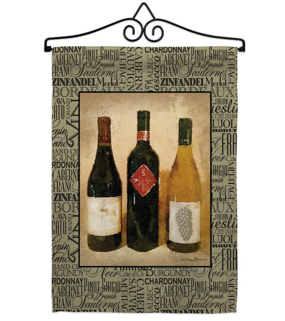 3 Wine Bottles - Wine Happy Hour & Drinks Vertical Impressions Decorative Flags HG117043 Made In USA - Image 8