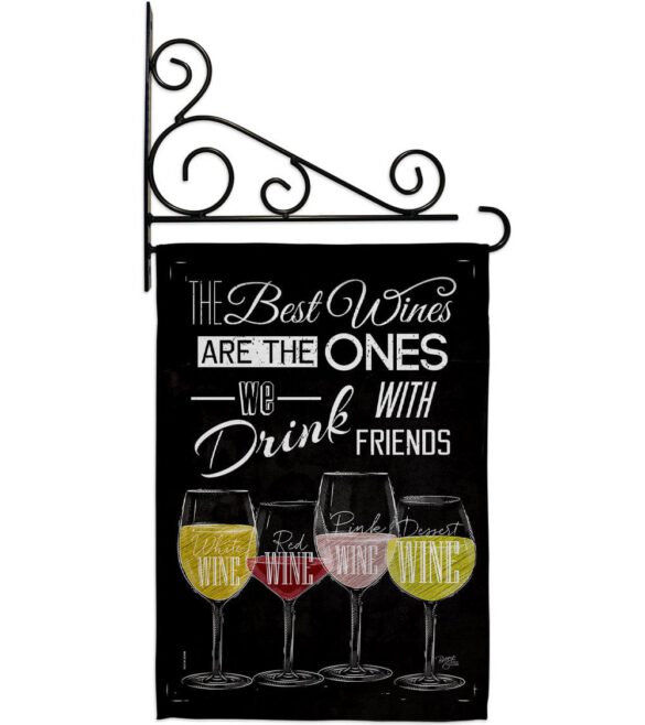 Best Wine with Friends - Wine Happy Hour & Drinks Vertical Impressions Decorative Flags HG117072 Made In USA - Image 8