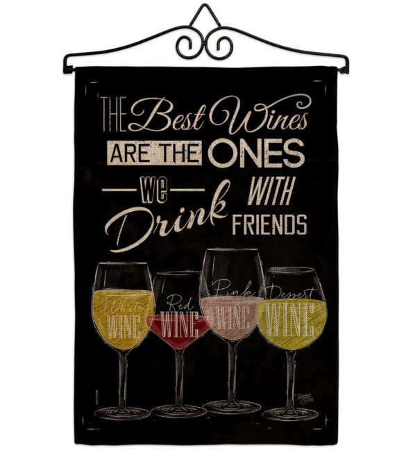 Best Wine with Friends - Wine Happy Hour & Drinks Vertical Impressions Decorative Flags HG117072 Made In USA - Image 17