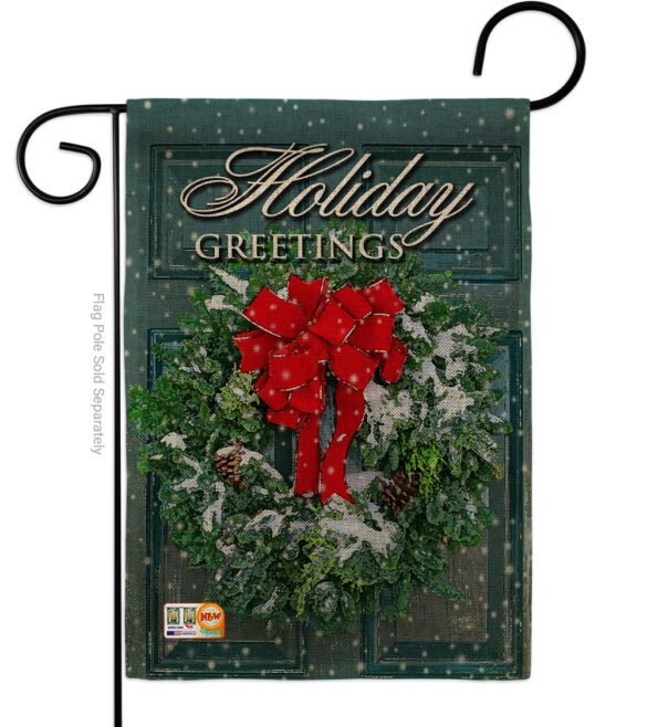 Holiday Greeting Wreath - Winter Wonderland Winter Vertical Impressions Decorative Flags HG114138 Made In USA - Image 8