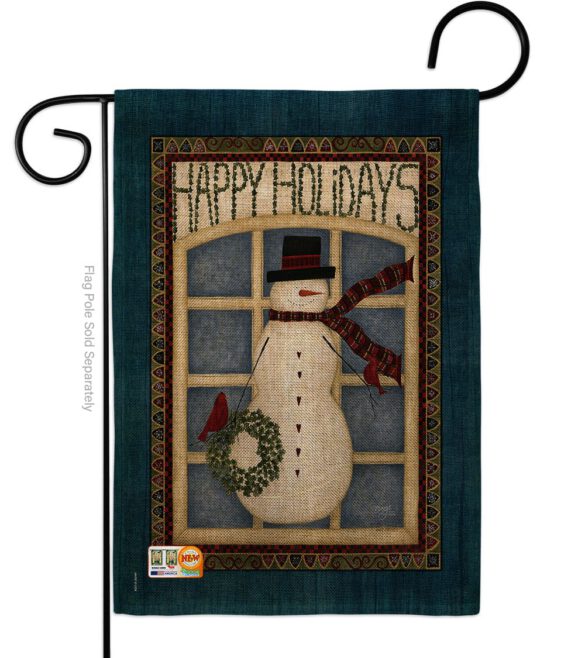 Happy Holidays Snowman - Winter Wonderland Winter Vertical Impressions Decorative Flags HG114164 Made In USA - Image 8