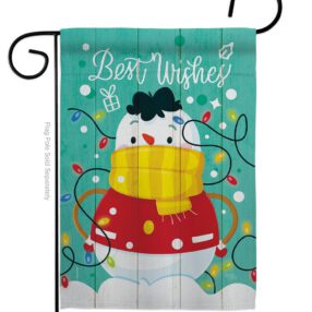 Best Wish Snowman - Winter Wonderland Winter Vertical Impressions Decorative Flags HG114255 Made In USA