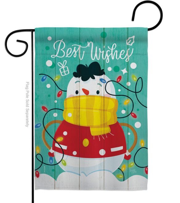 Best Wish Snowman - Winter Wonderland Winter Vertical Impressions Decorative Flags HG114255 Made In USA