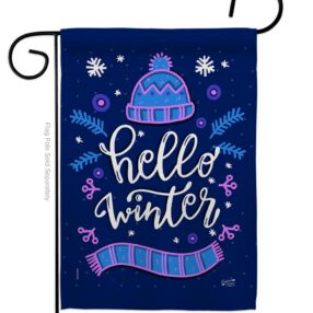 Hello Winter - Winter Wonderland Winter Vertical Impressions Decorative Flags HG137258 Made In USA