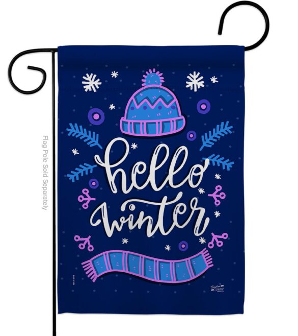 Hello Winter - Winter Wonderland Winter Vertical Impressions Decorative Flags HG137258 Made In USA