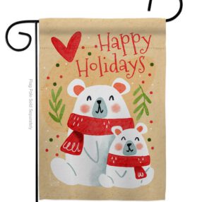 Beary Happy Holiday - Winter Wonderland Winter Vertical Impressions Decorative Flags HG137612 Made In USA