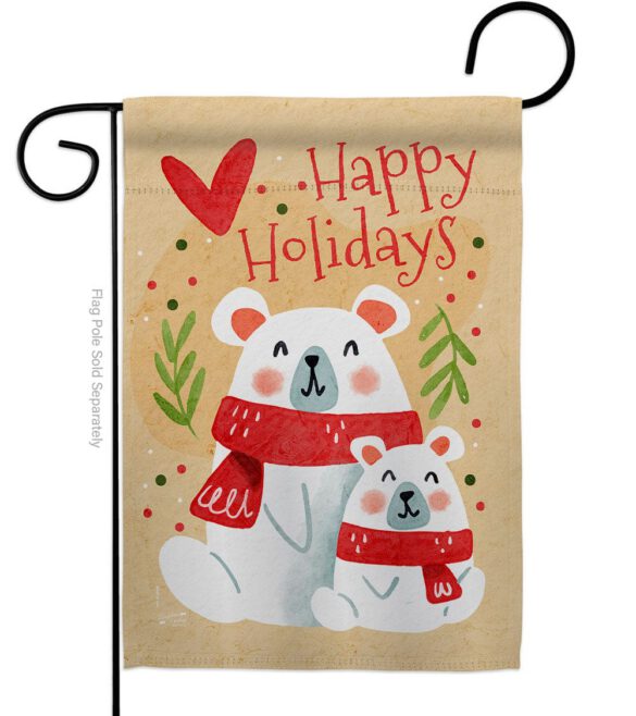 Beary Happy Holiday - Winter Wonderland Winter Vertical Impressions Decorative Flags HG137612 Made In USA