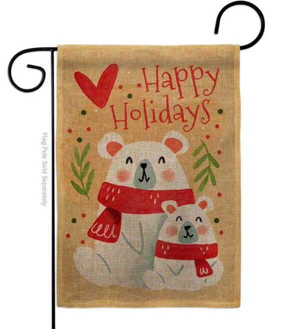 Beary Happy Holiday - Winter Wonderland Winter Vertical Impressions Decorative Flags HG137612 Made In USA - Image 13