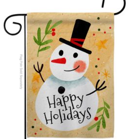 Happy Snowman - Winter Wonderland Winter Vertical Impressions Decorative Flags HG137614 Made In USA