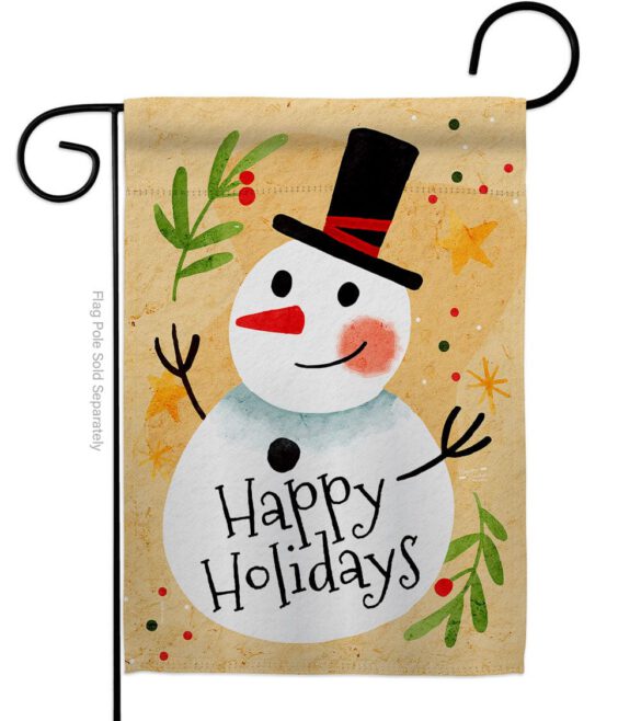 Happy Snowman - Winter Wonderland Winter Vertical Impressions Decorative Flags HG137614 Made In USA