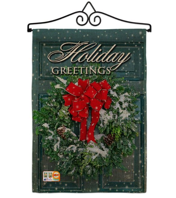 Holiday Greeting Wreath - Winter Wonderland Winter Vertical Impressions Decorative Flags HG114138 Made In USA - Image 10