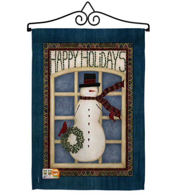 Happy Holidays Snowman - Winter Wonderland Winter Vertical Impressions Decorative Flags HG114164 Made In USA - Image 7