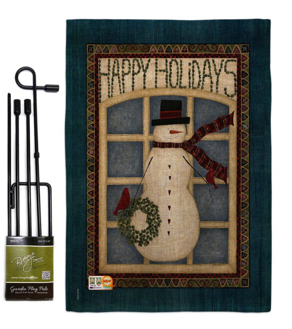 Happy Holidays Snowman - Winter Wonderland Winter Vertical Impressions Decorative Flags HG114164 Made In USA - Image 9