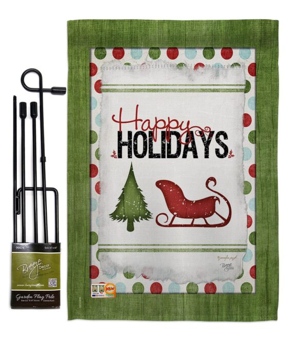 Classic Happy Holidays - Winter Wonderland Winter Vertical Impressions Decorative Flags HG114177 Made In USA - Image 4
