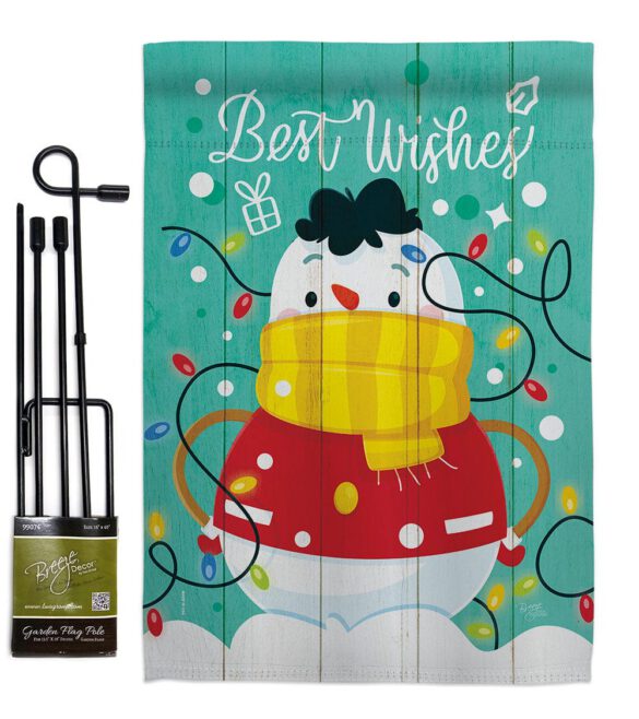 Best Wish Snowman - Winter Wonderland Winter Vertical Impressions Decorative Flags HG114255 Made In USA - Image 4