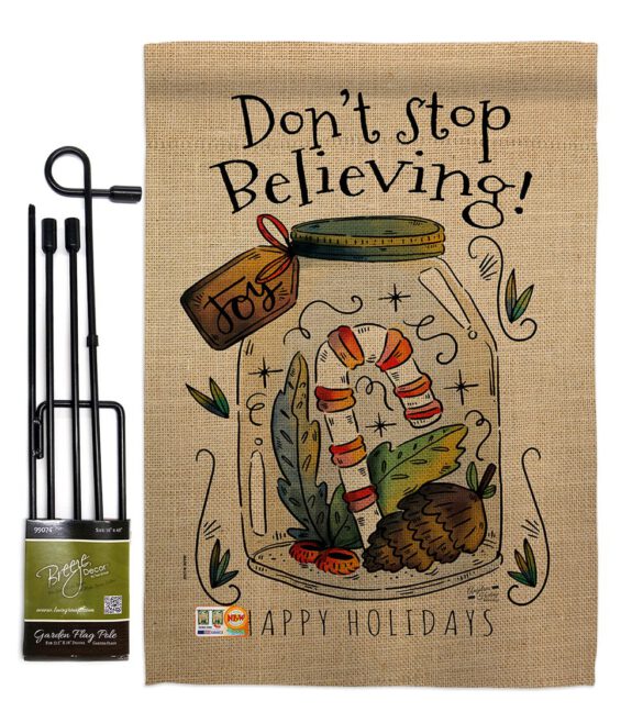 Don’t Stop Believing - Winter Wonderland Winter Vertical Impressions Decorative Flags HG137098 Made In USA - Image 4
