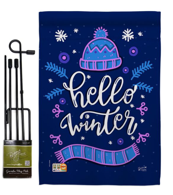 Hello Winter - Winter Wonderland Winter Vertical Impressions Decorative Flags HG137258 Made In USA - Image 4