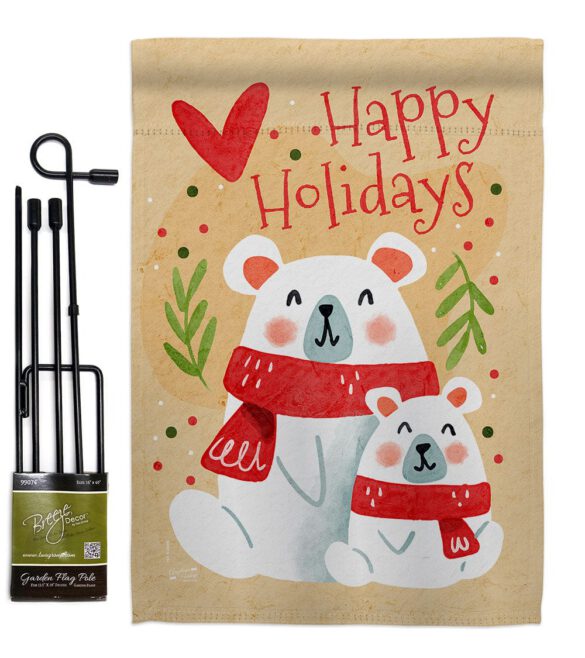 Beary Happy Holiday - Winter Wonderland Winter Vertical Impressions Decorative Flags HG137612 Made In USA - Image 4